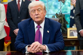 US president Donald Trump speaks while signing legislation relating to household consumer energy policies in the Oval Office of the White House